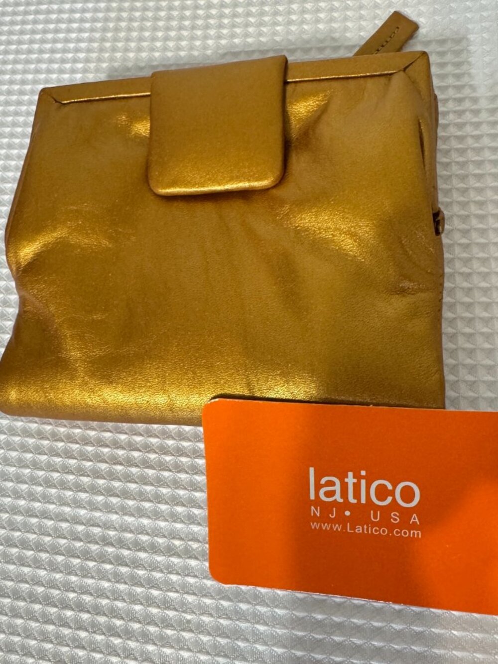 LATICO NWOT Orange Gold Leather Wallet